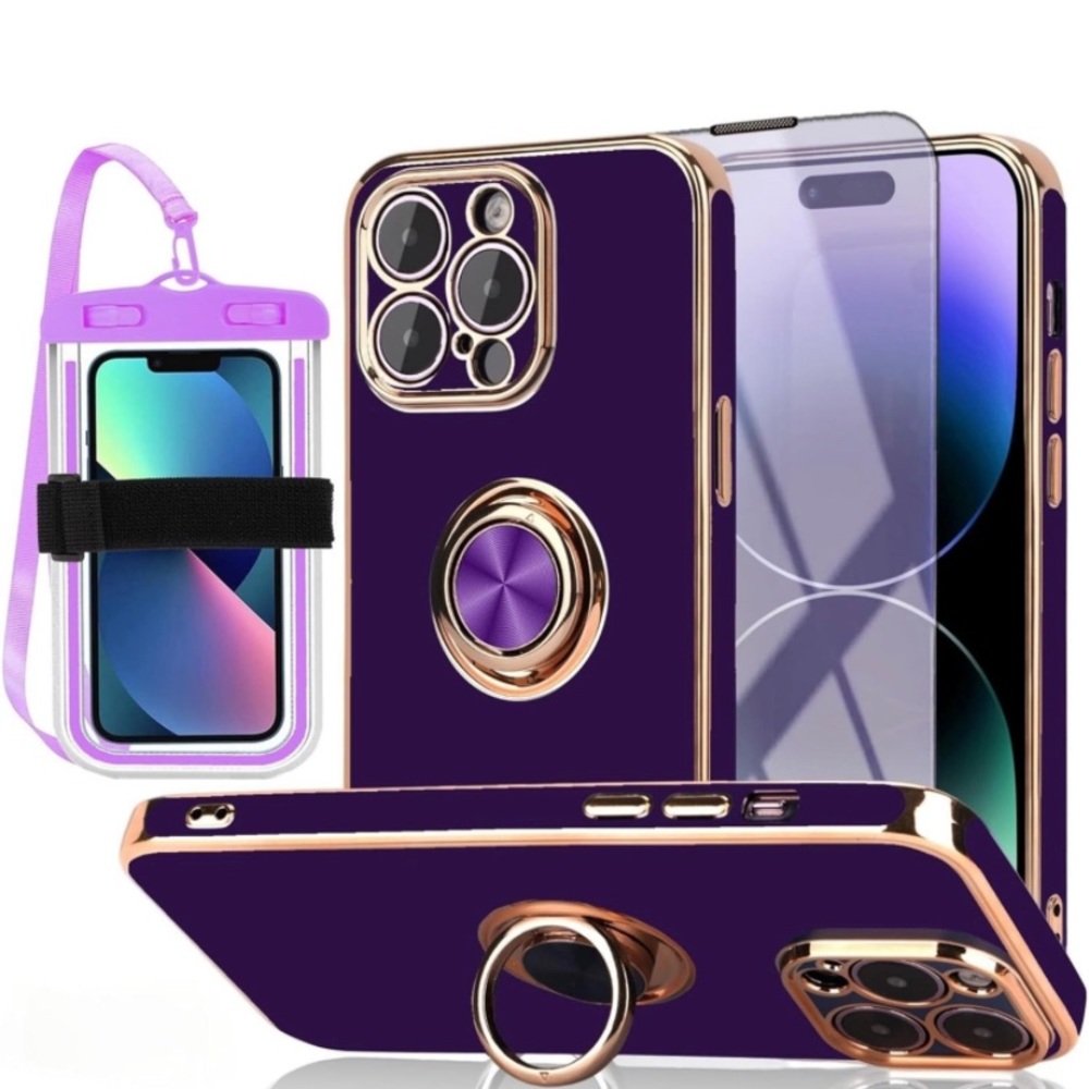 iPhone 14 pro max case 3 in Screen Protector Waterproof Shockproof kickstand